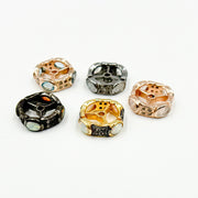 Diamond Sterling Silver Spacer Bead with Gemstone